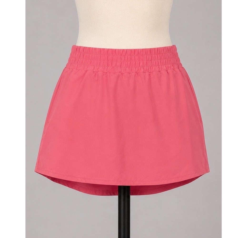 Pinspark Womens Pink Athletic Skort Smocked Waist Tennis Golf Skirt 2XL Golfcore